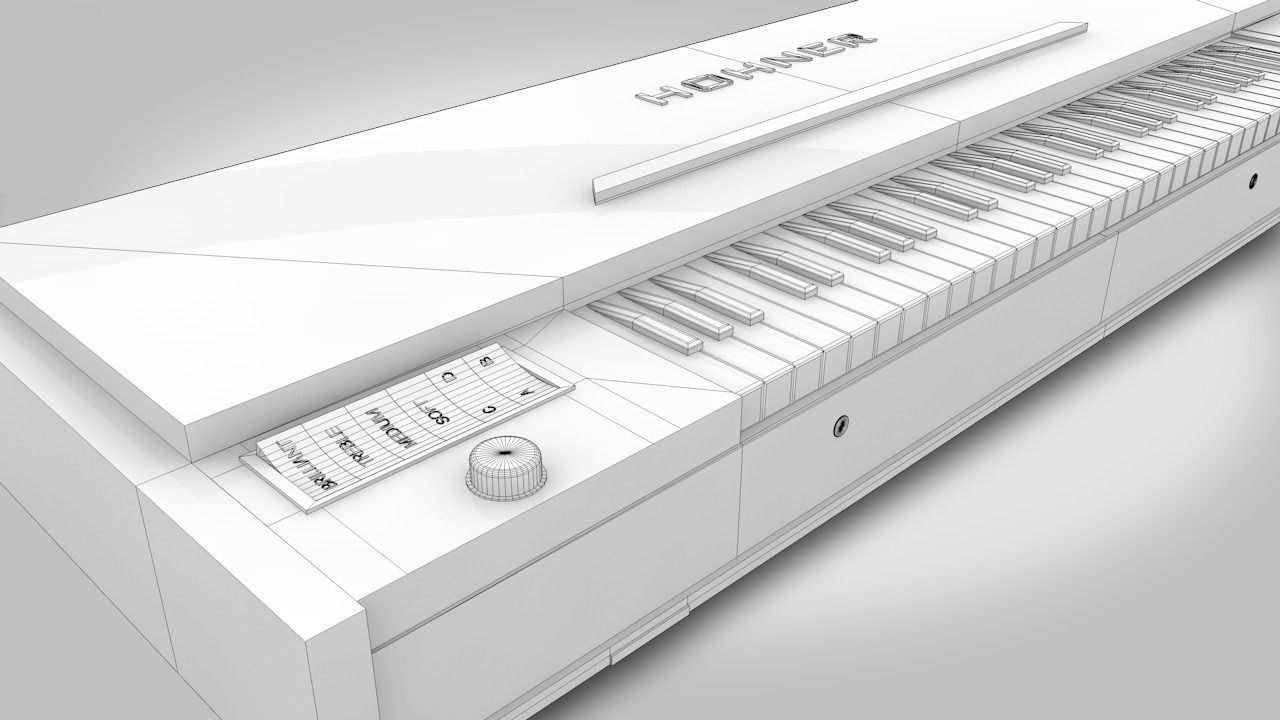 Hohner Clavinet D6 Low-poly 3D model_4