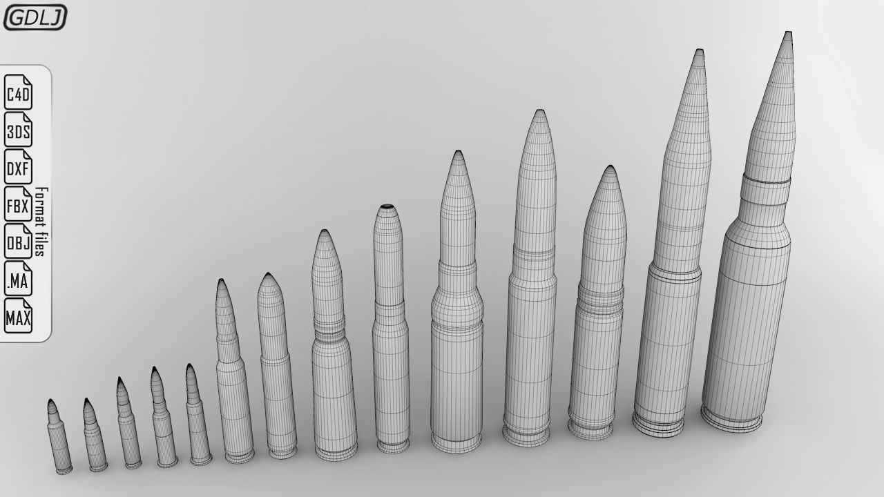 Bullets 3D Models Low-poly 3D model_5