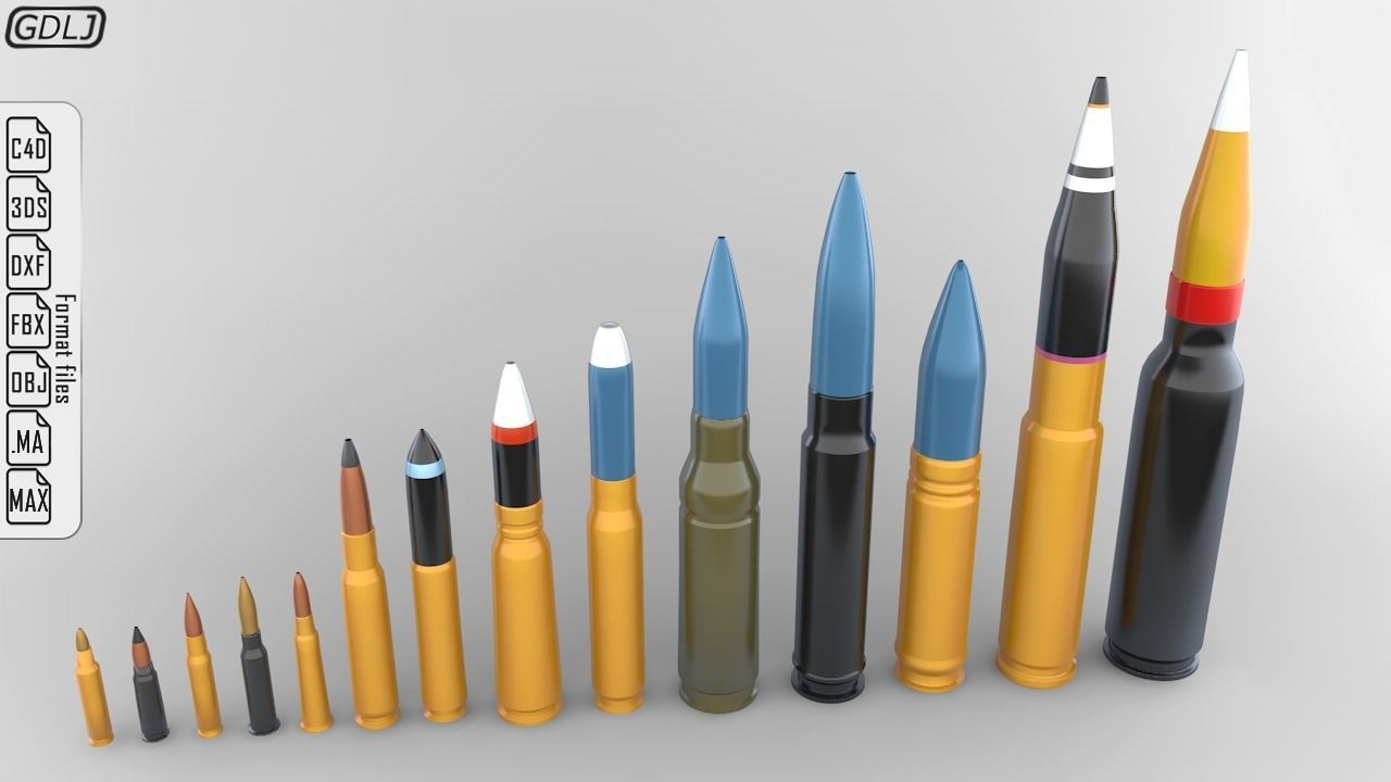 Bullets 3D Models Low-poly 3D model_2