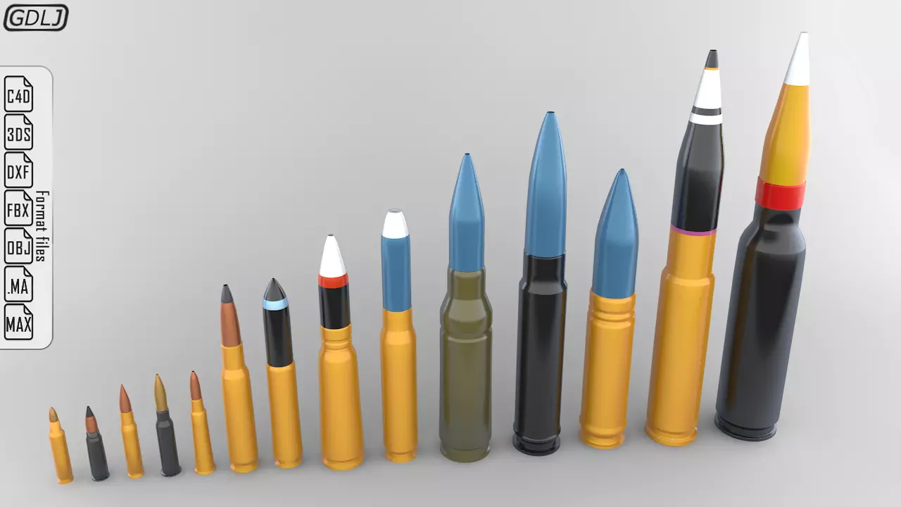 Bullets 3D Models Low-poly 3D model_0