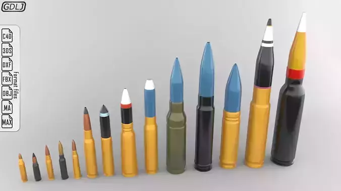 Bullets 3D Models Low-poly 3D model