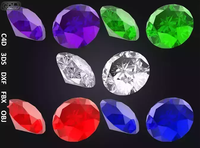 jewellery two emeralds 3D print model