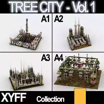 Collection Xyff Tree City Blocks Vol 1 3D model