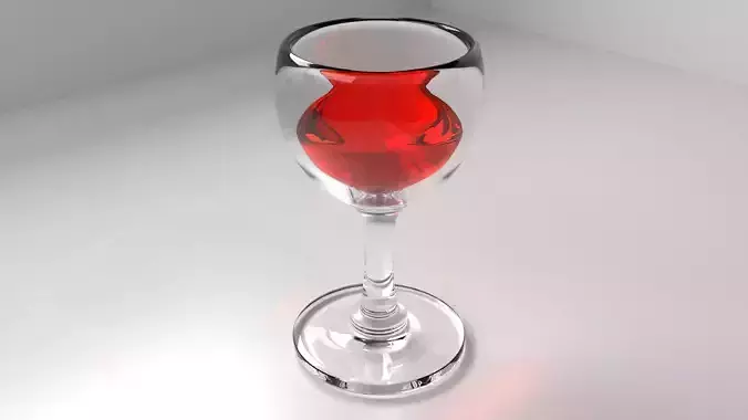 Wine Glass with Liquid