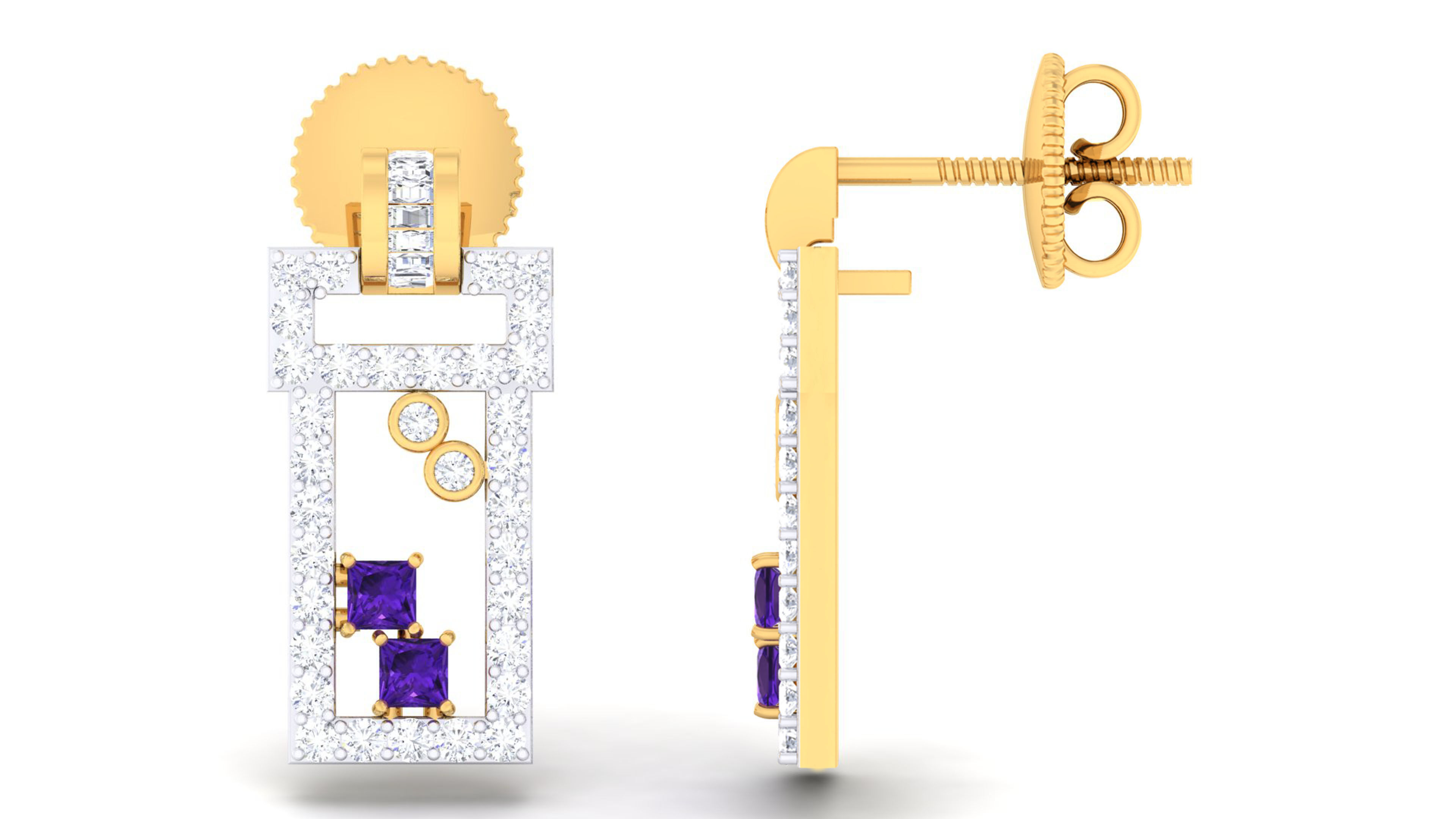 Women pendant earrings set 3dm mgx render detail  3D print model_4