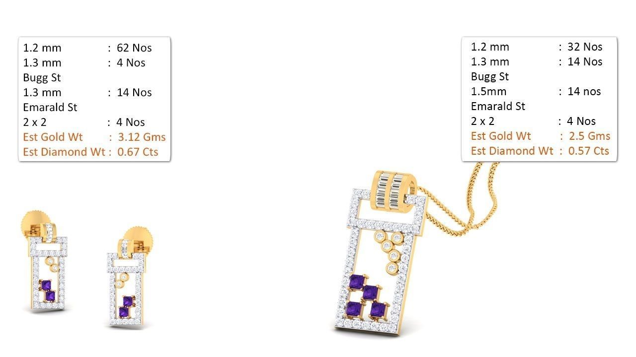 Women pendant earrings set 3dm mgx render detail  3D print model_1