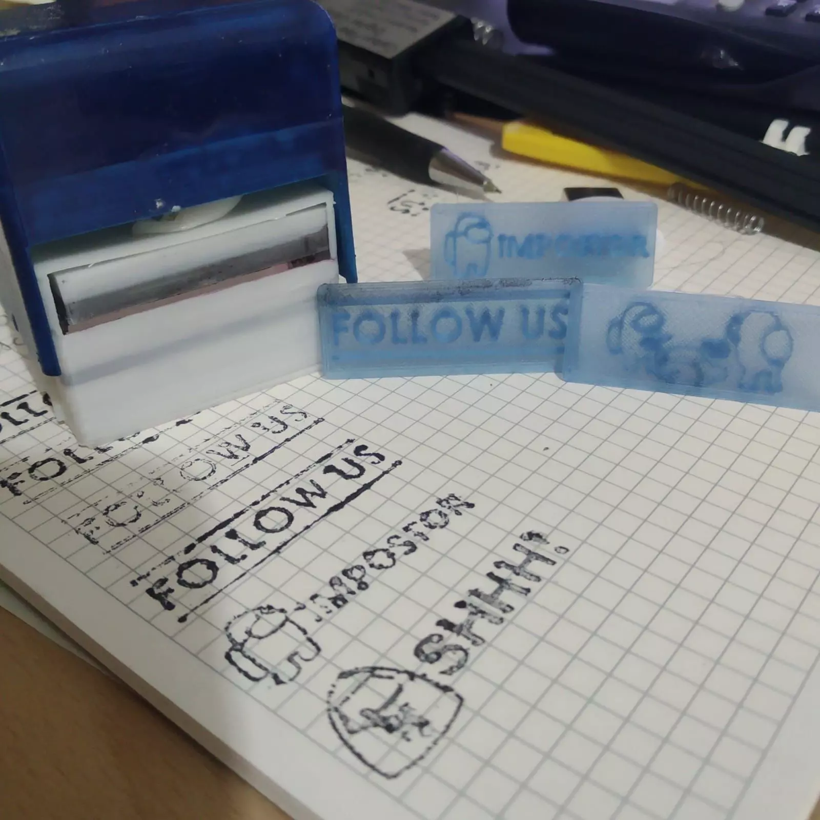 Fully 3D Printed Mechanical Self Ink Stamp 3D print model_0