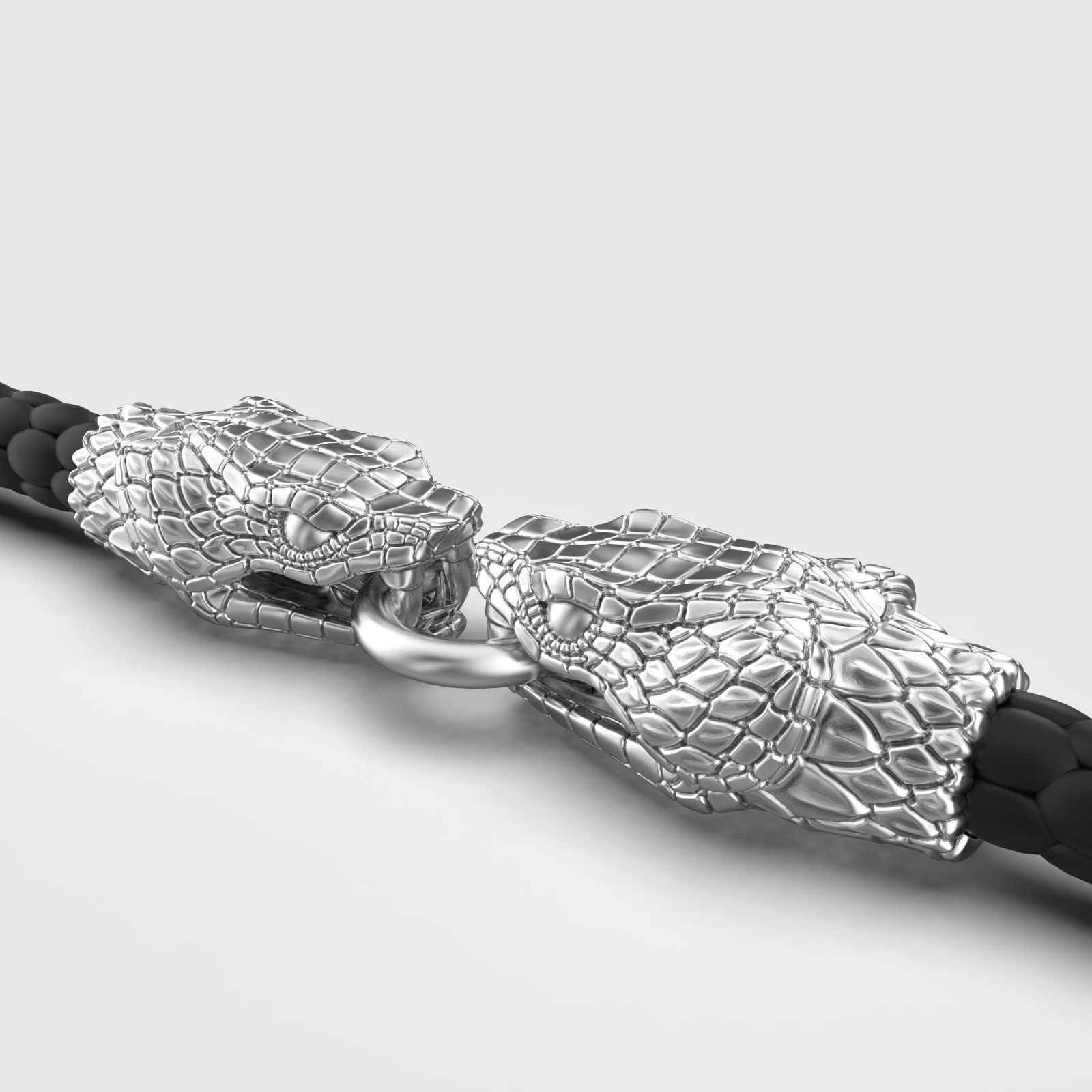 End pieces for bracelets Snake 3 mm 3D print model_0