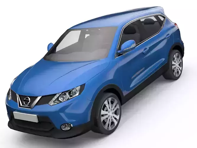 Nissan Qashqai SUV with interior low poly