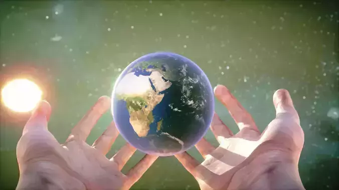 The Future of Earth is in our hands Low-poly 3D model