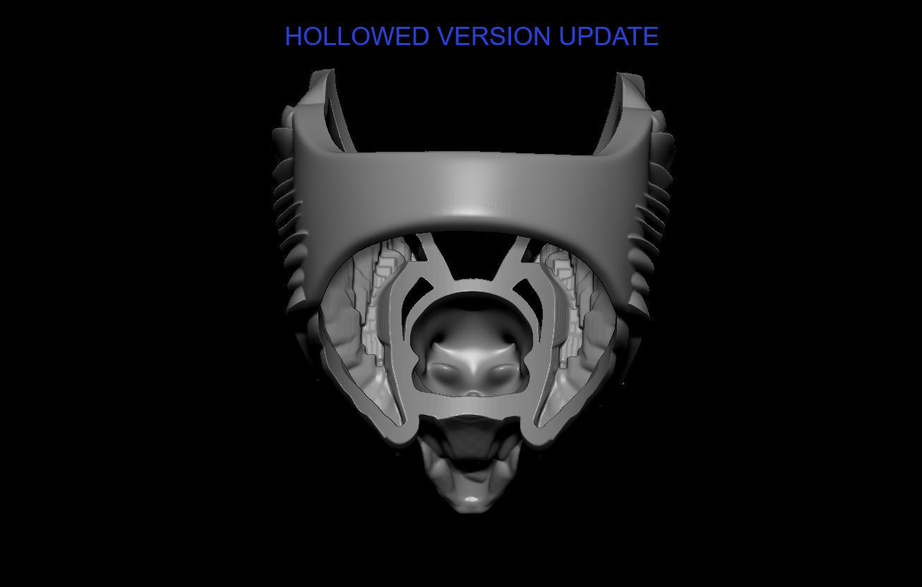 Wingued skull ring 3D print model_7