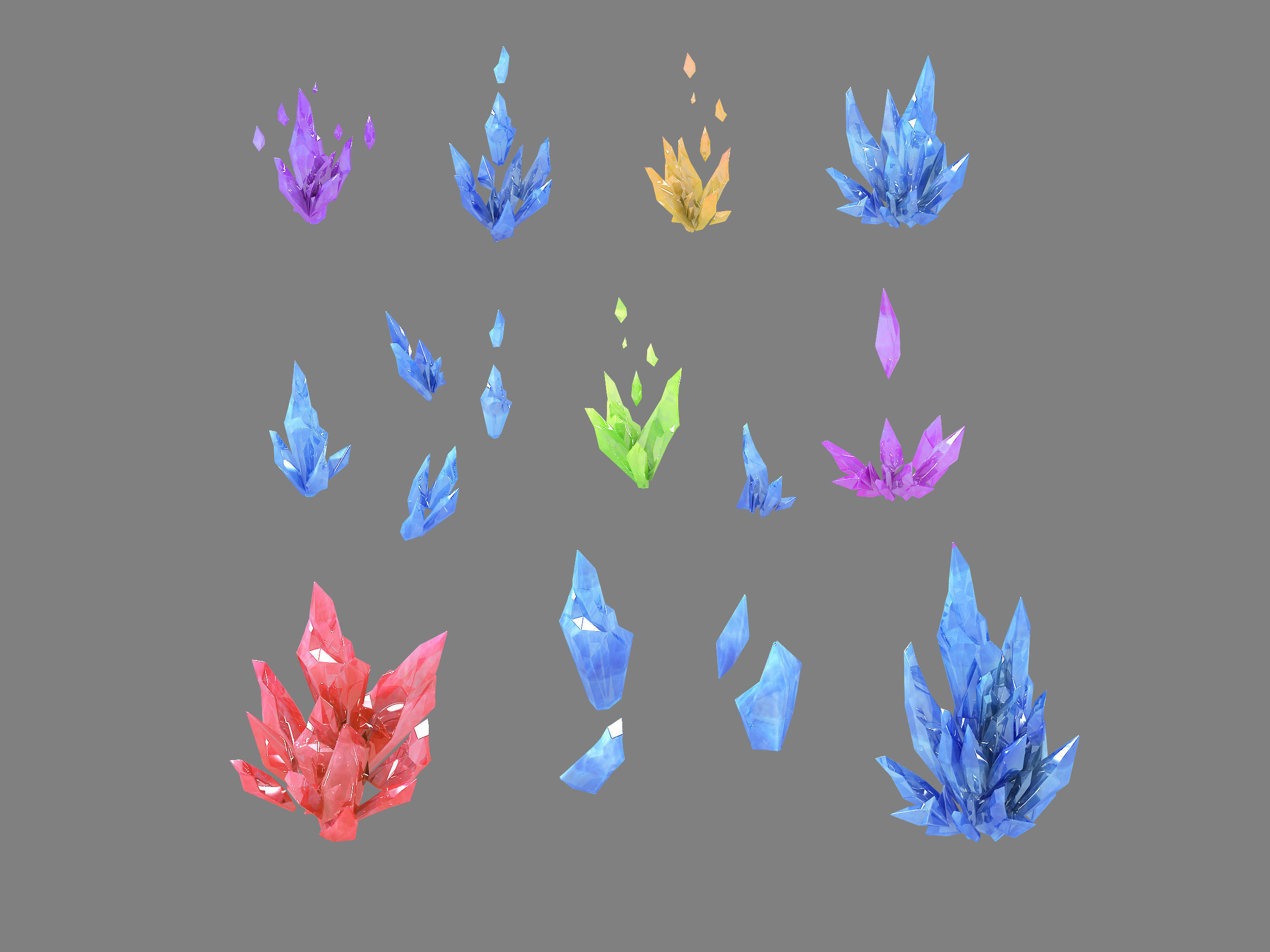 Stone Rainbow City - Crystal Combination 3D model_3