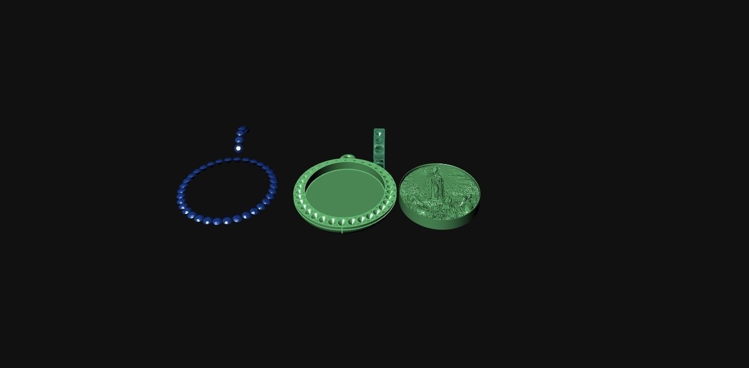 pendant madonna of fatima 3D model_3