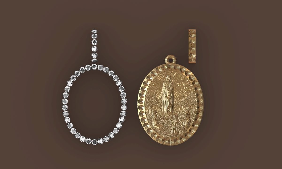 pendant madonna of fatima 3D model_2