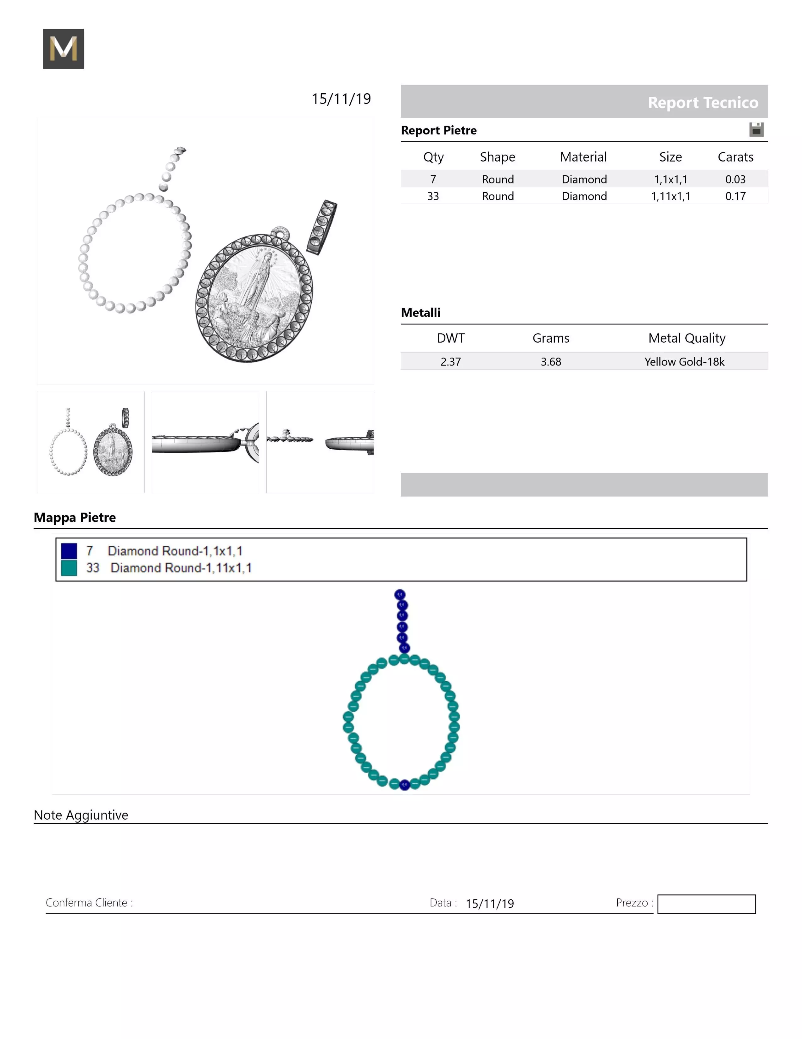 pendant madonna of fatima 3D model_0
