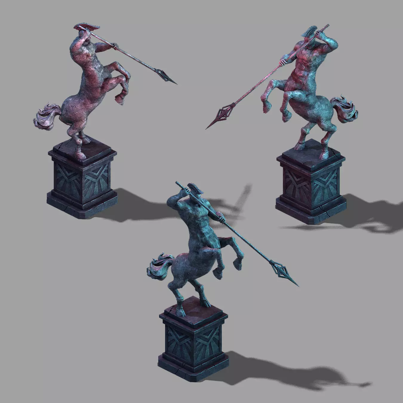 Stone Palace of underground - people horse sculpture 01 3D model