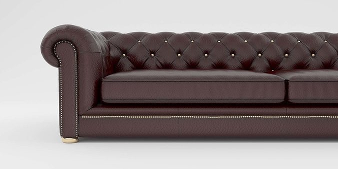Chesterfield Leather Sofa 3D model