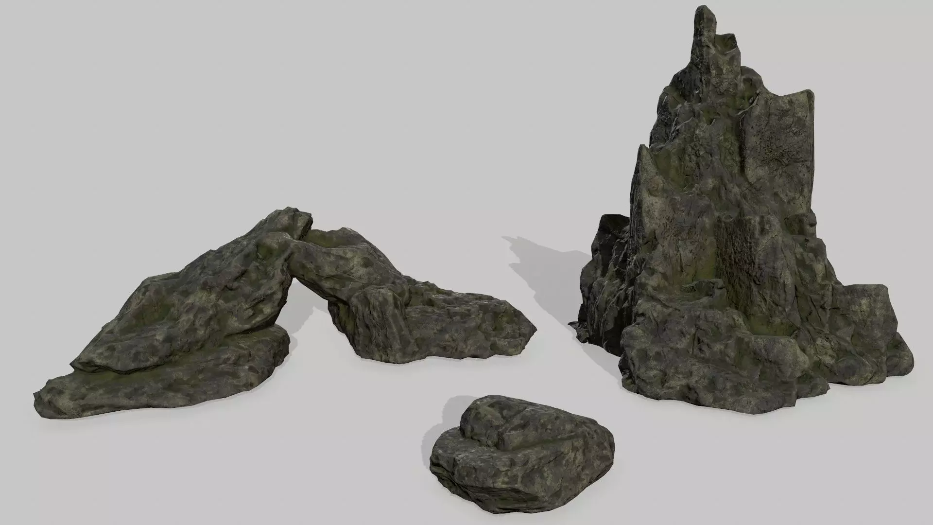 Rock set formation Low-poly 3D model