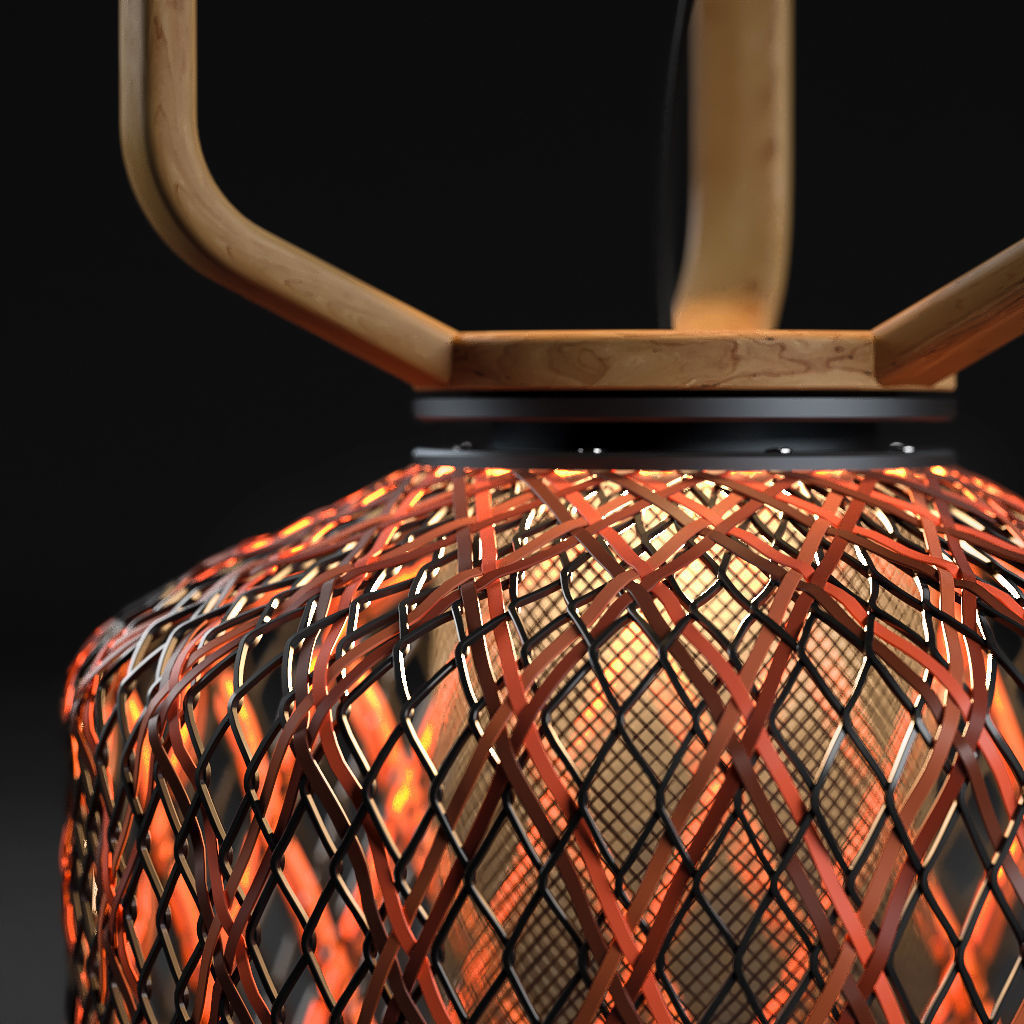 Dedon Set lamp made of woven baskets 3D model_2