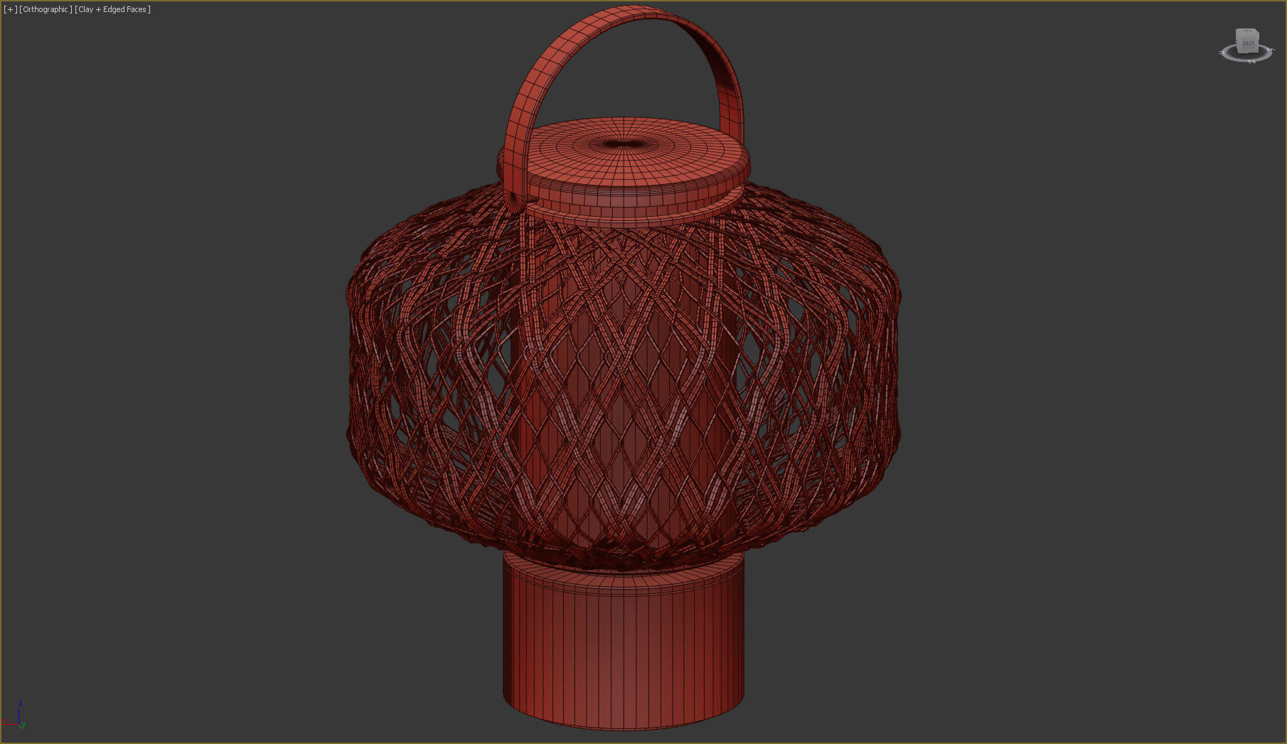 Dedon Set lamp made of woven baskets 3D model_29