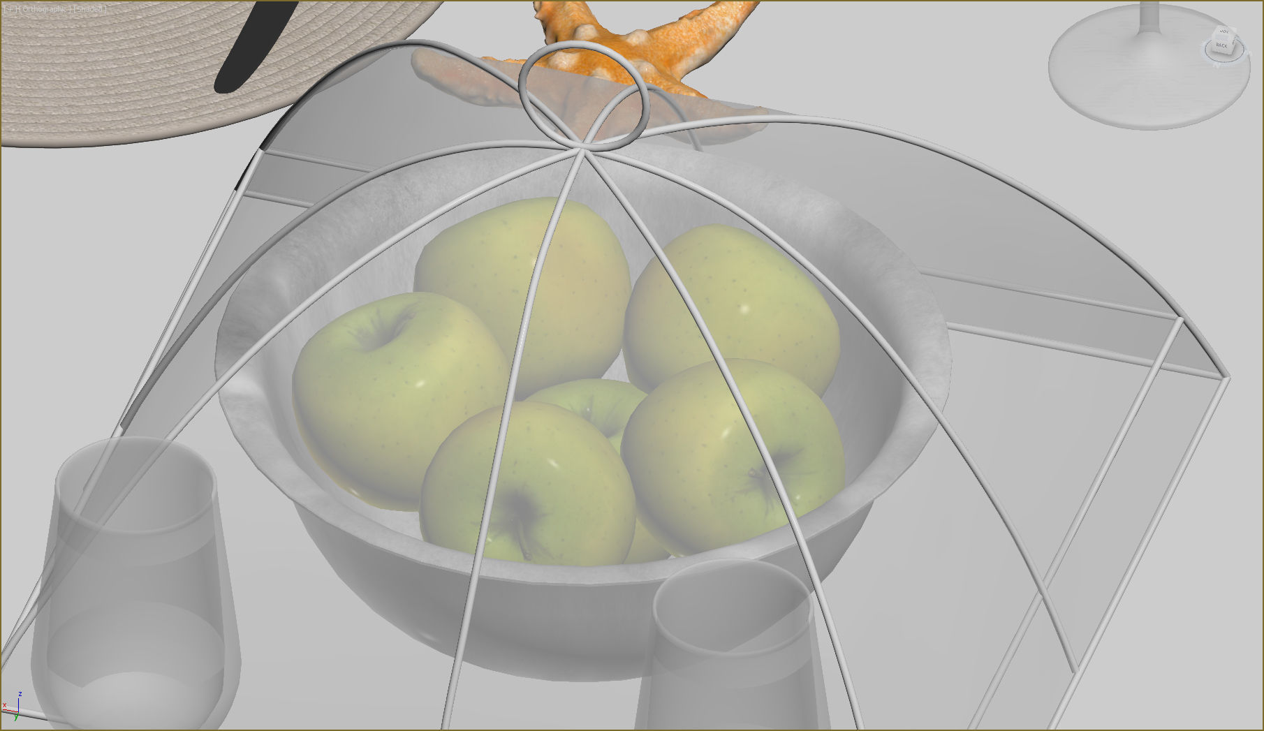 Dedon Set lamp made of woven baskets 3D model_15