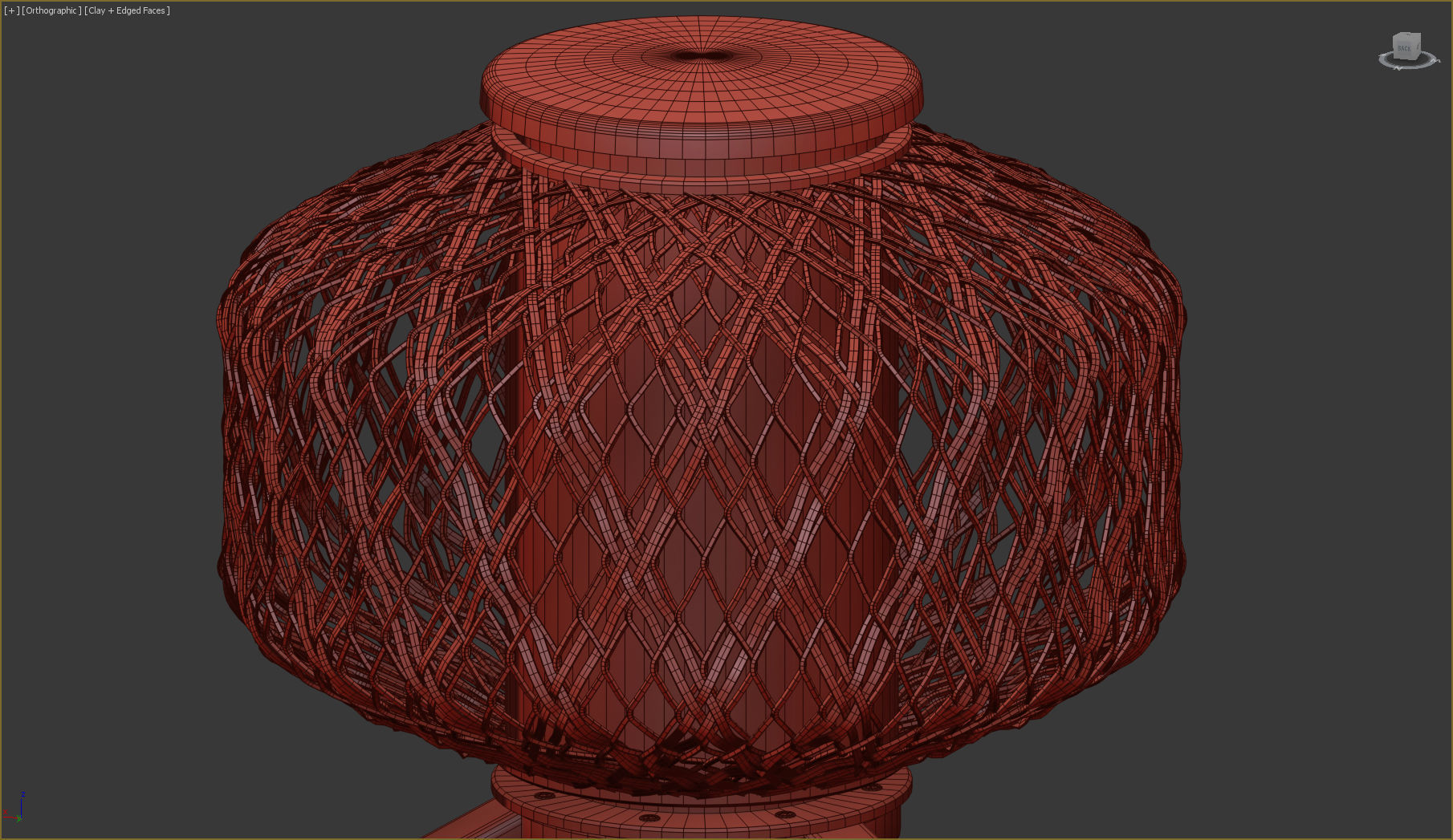 Dedon Set lamp made of woven baskets 3D model_24
