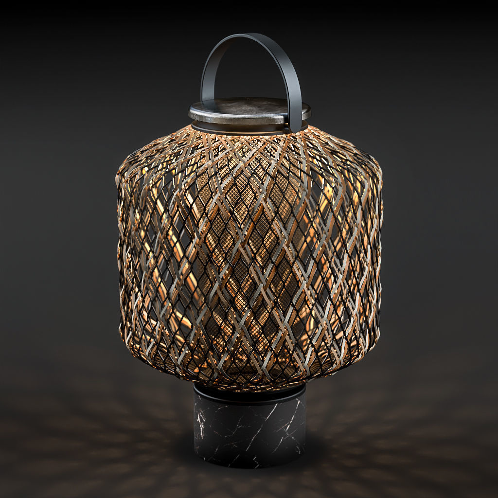 Dedon Set lamp made of woven baskets 3D model_6