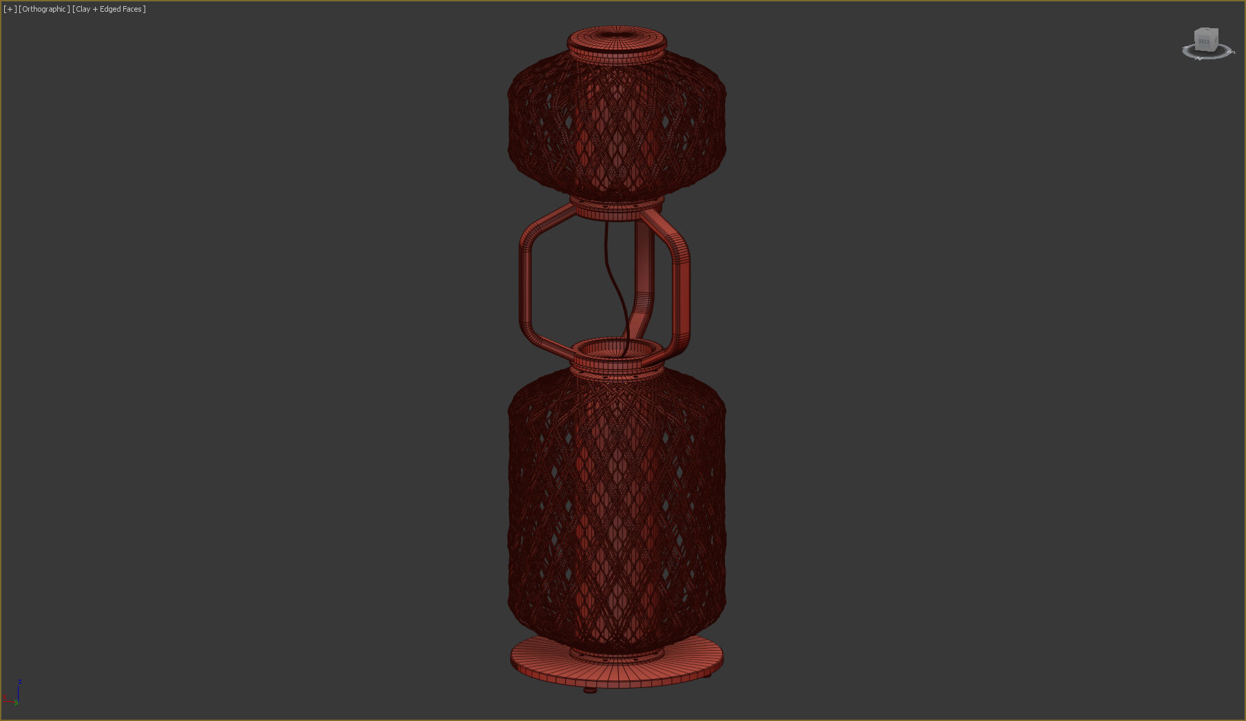 Dedon Set lamp made of woven baskets 3D model_25
