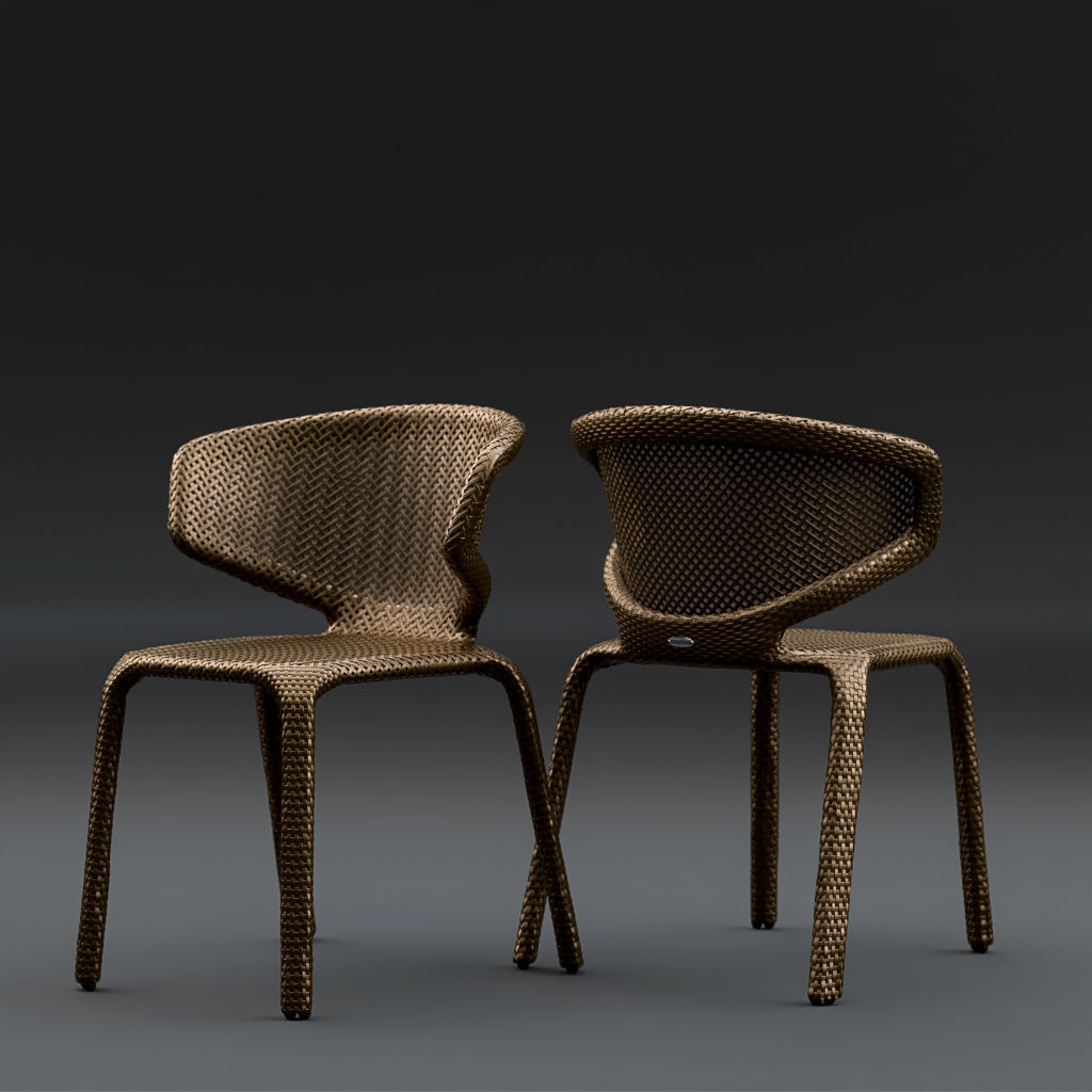 Dedon Set lamp made of woven baskets 3D model_8