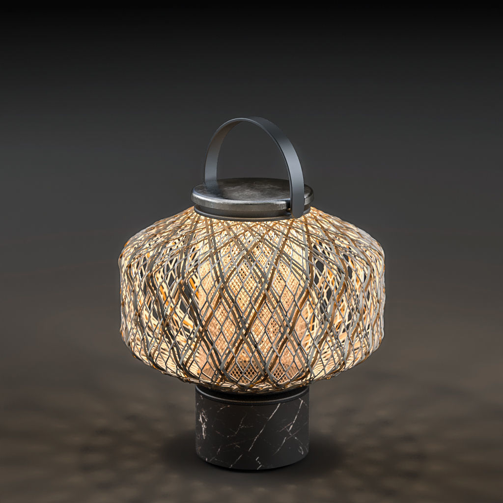 Dedon Set lamp made of woven baskets 3D model_4
