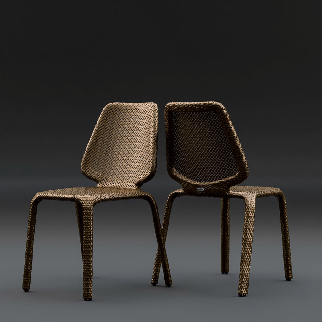 Dedon Set lamp made of woven baskets 3D model_11