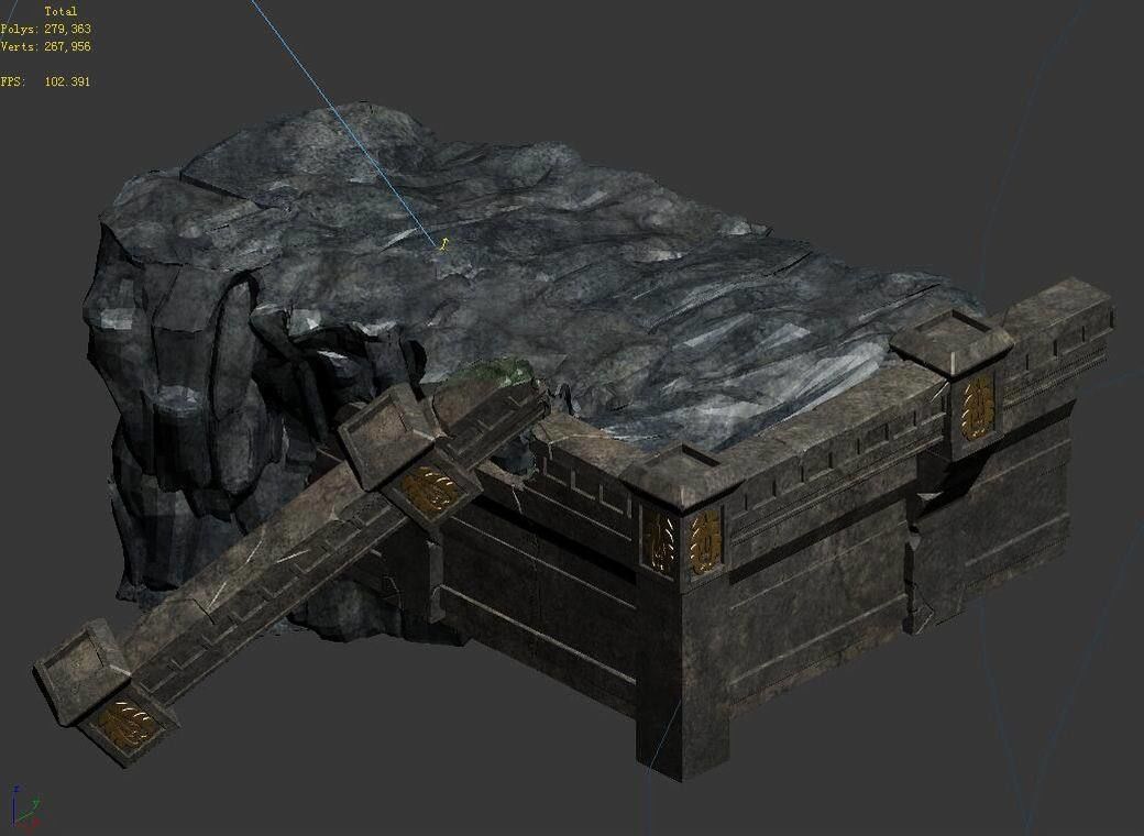 Stone Palace - Cliff Break 02 3D model_4