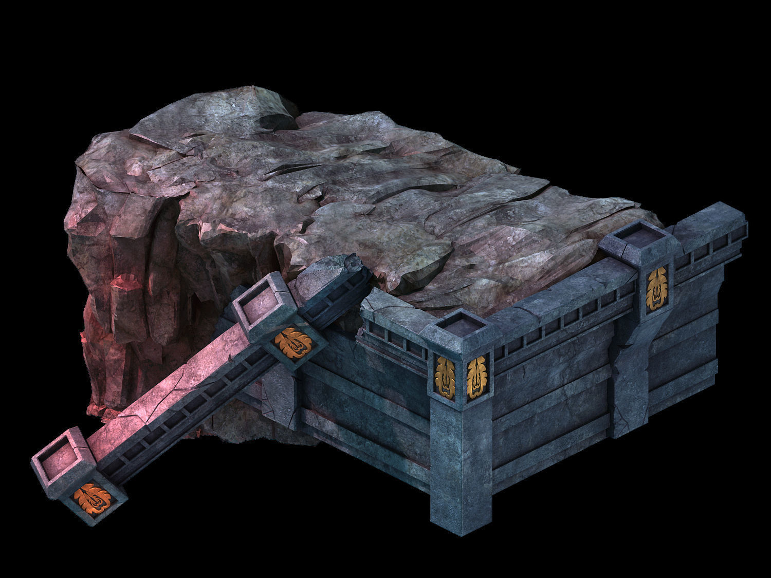 Stone Palace - Cliff Break 02 3D model_1