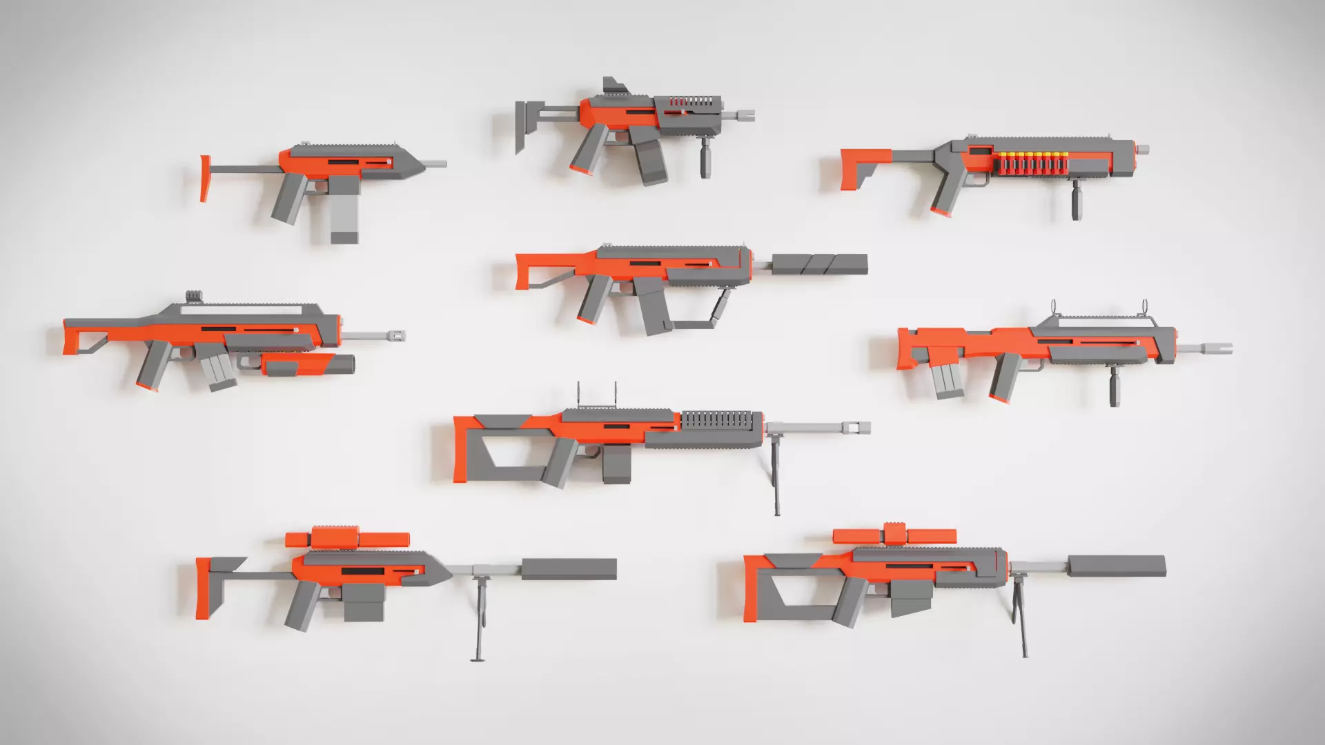 Game ready Guns asset pack Low-poly 3D model_0