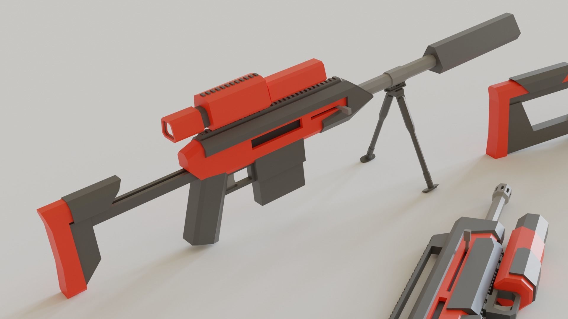 Game ready Guns asset pack Low-poly 3D model_8