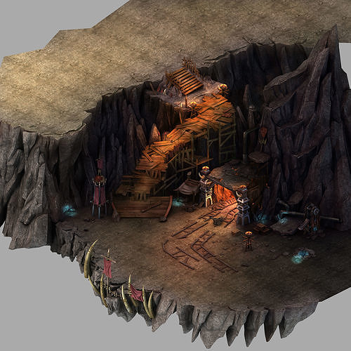 Stone Mengmengling - Mine hole entrance 01 3D model
