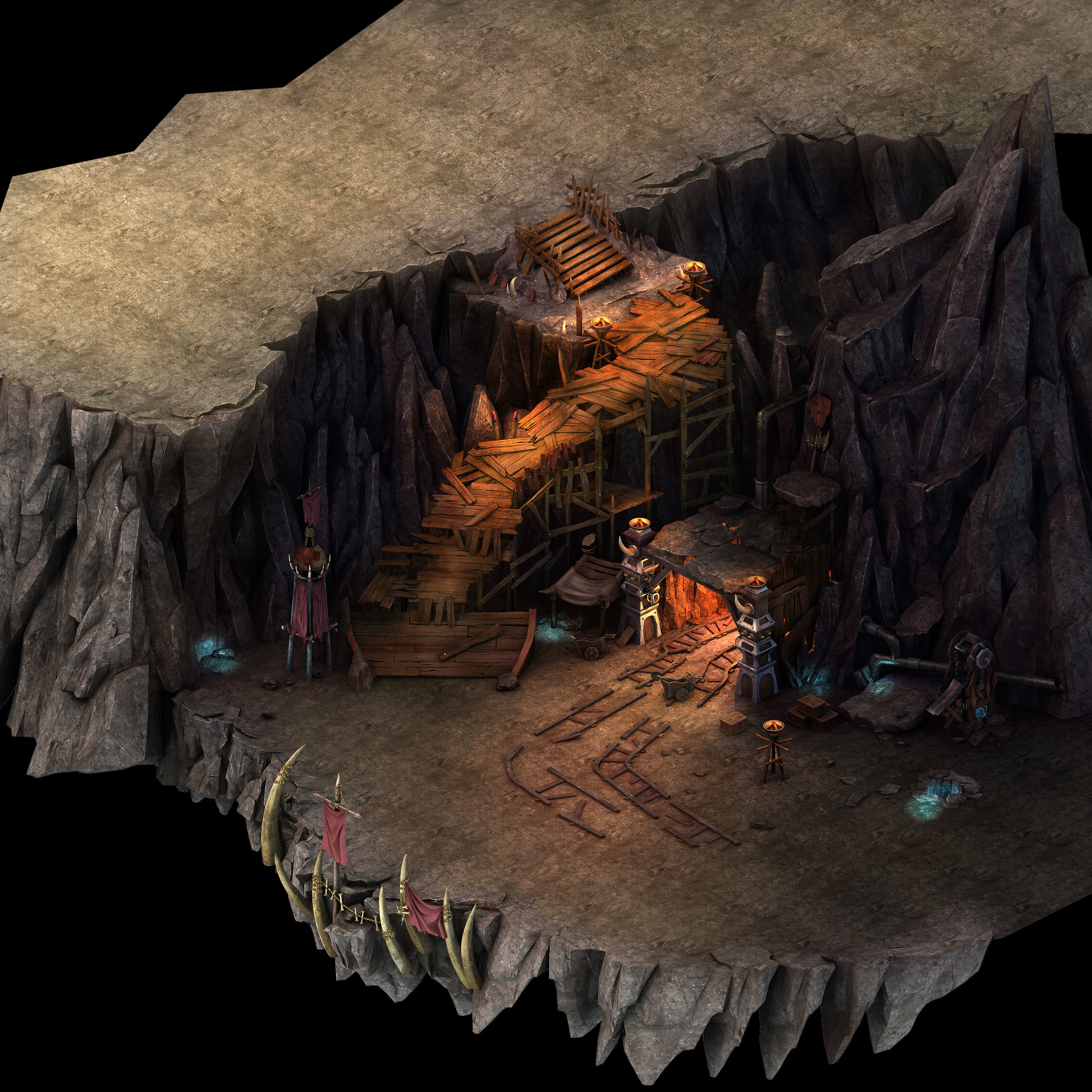 Stone Mengmengling - Mine hole entrance 01 3D model_1