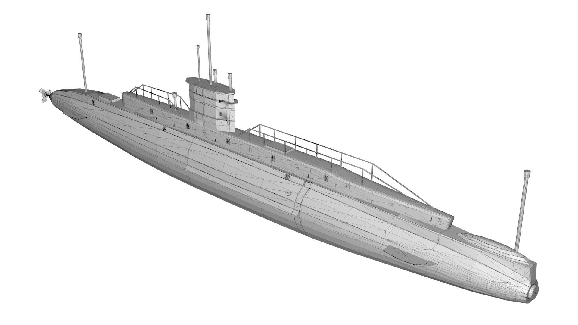 B11 Submarine 3D Model 3D model_3