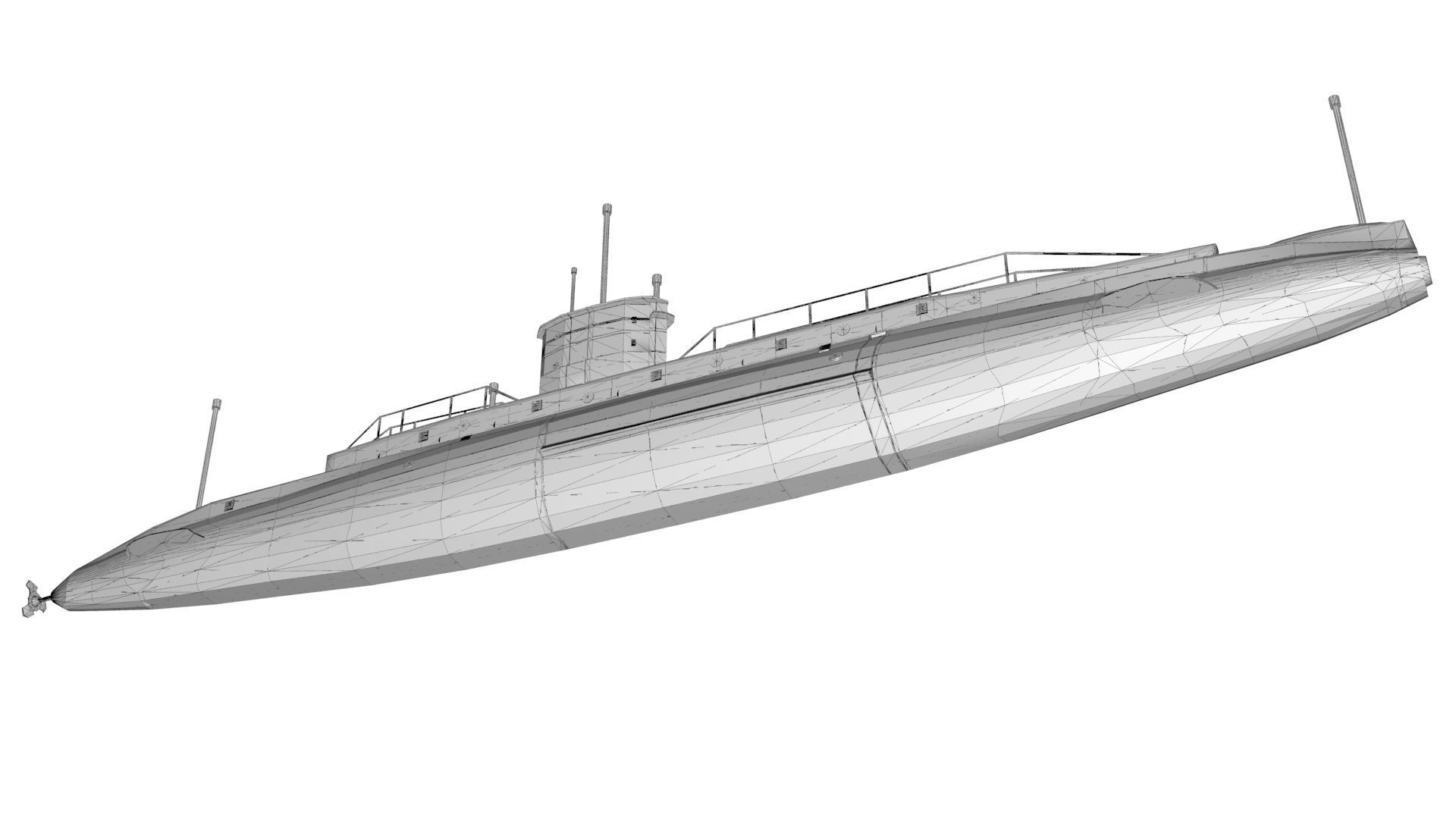 B11 Submarine 3D Model 3D model_7