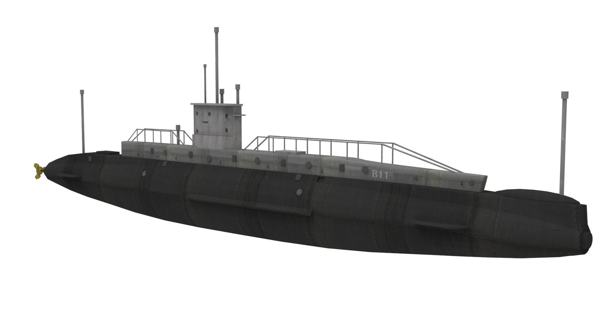 B11 Submarine 3D Model 3D model_2