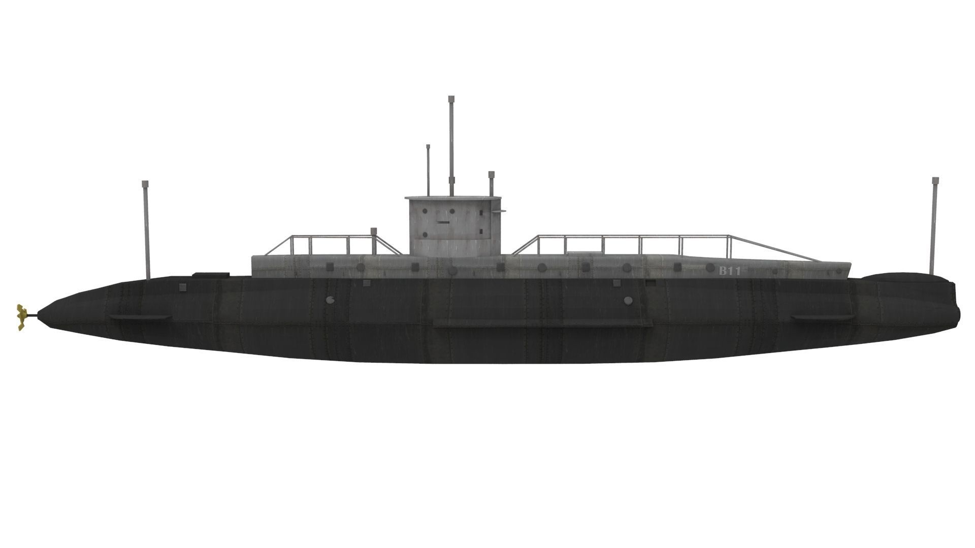 B11 Submarine 3D Model 3D model_4