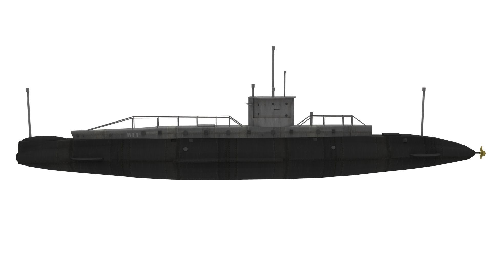 B11 Submarine 3D Model 3D model_5