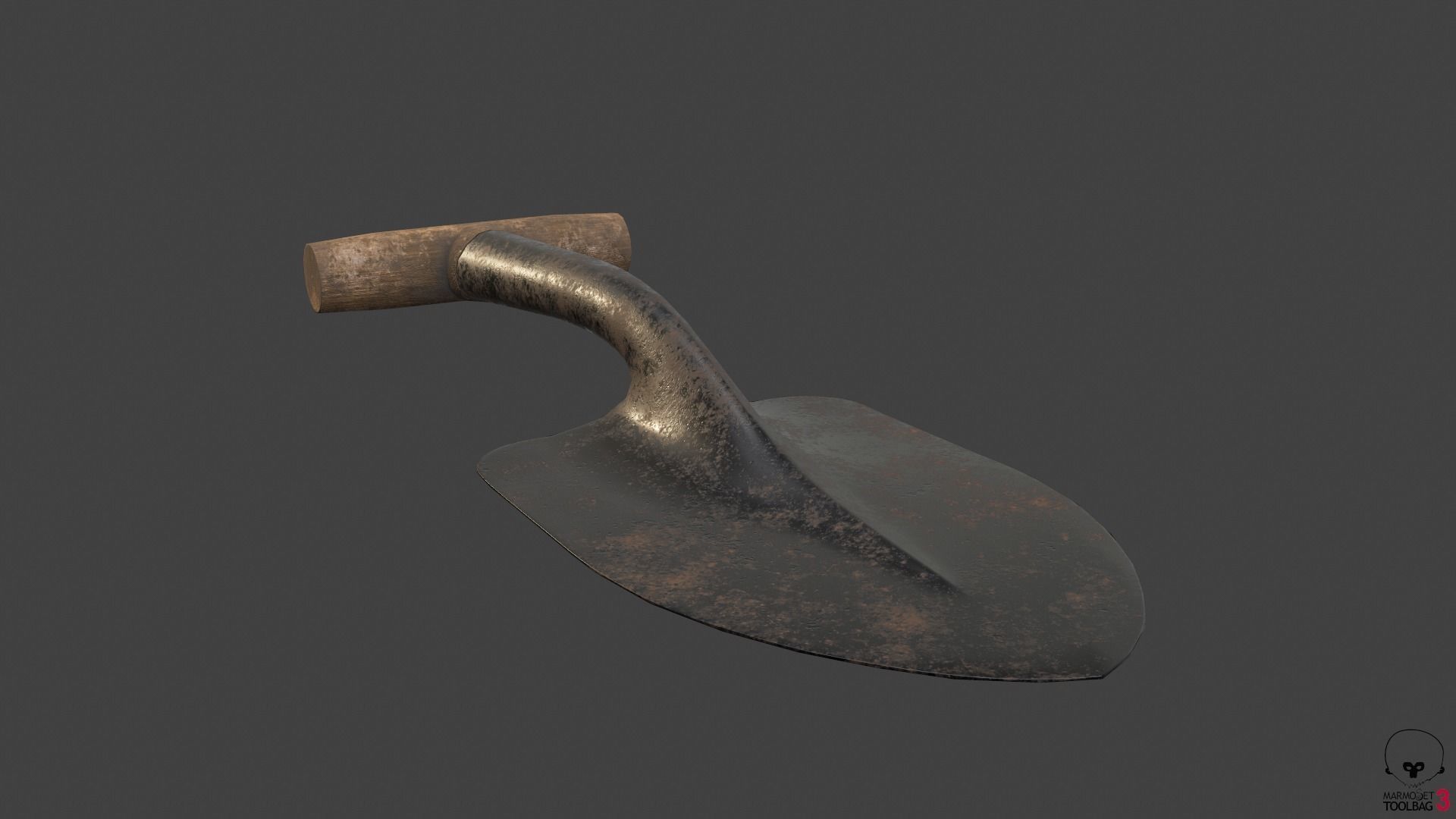 Trowel PBR gameready metal shovel Low-poly 3D model_21
