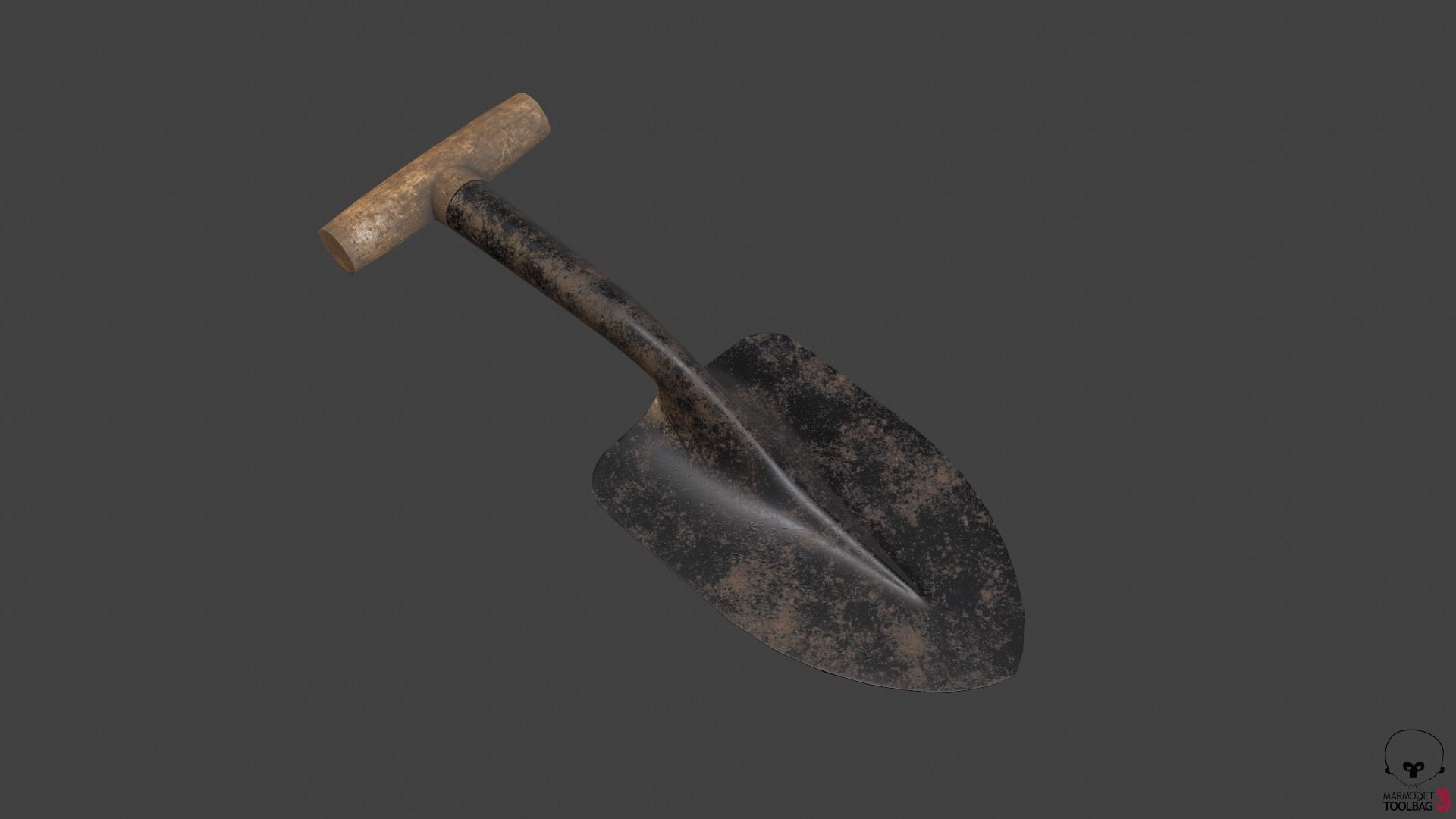 Trowel PBR gameready metal shovel Low-poly 3D model_8