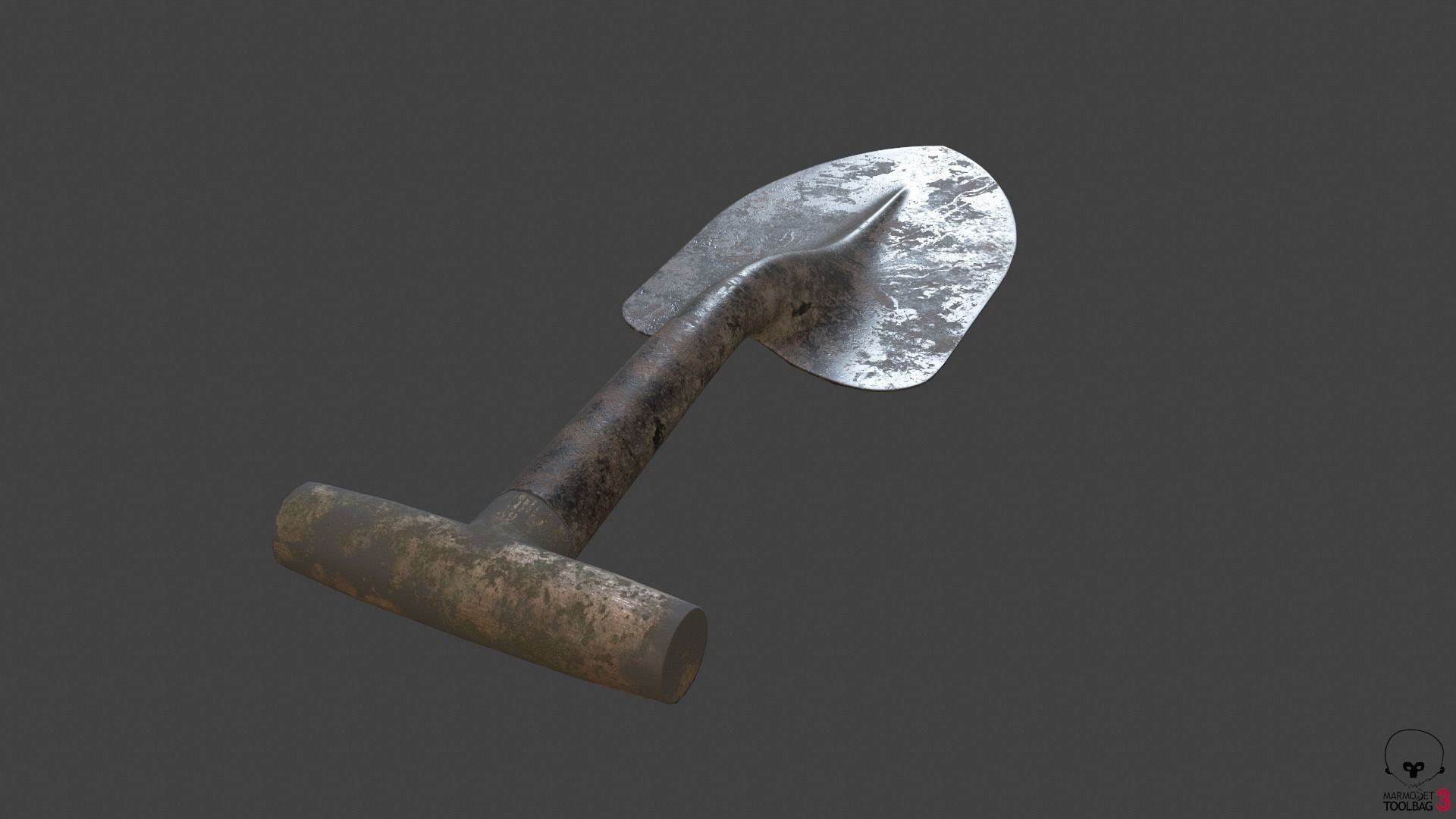 Trowel PBR gameready metal shovel Low-poly 3D model_17