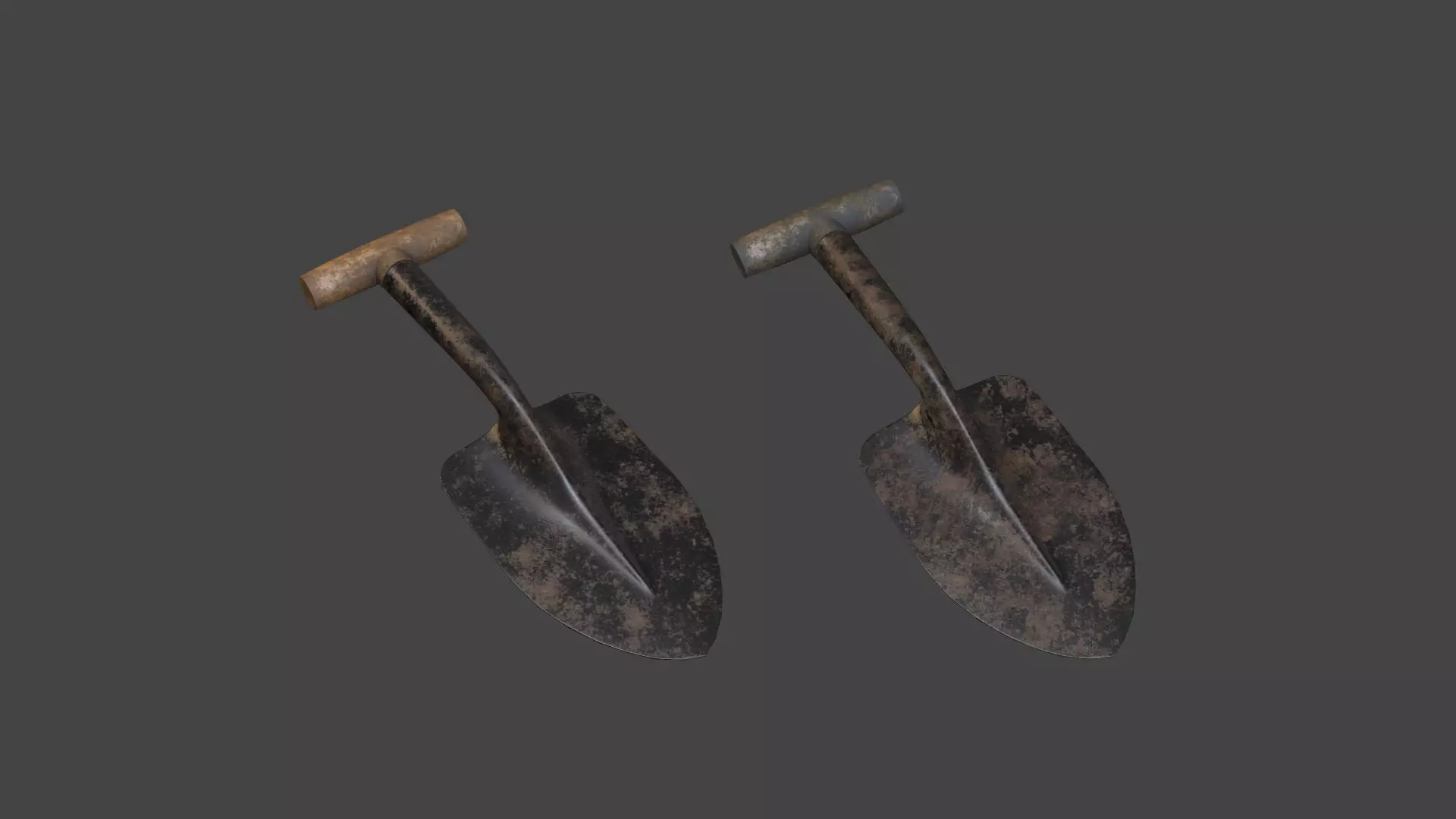Trowel PBR gameready metal shovel Low-poly 3D model_0