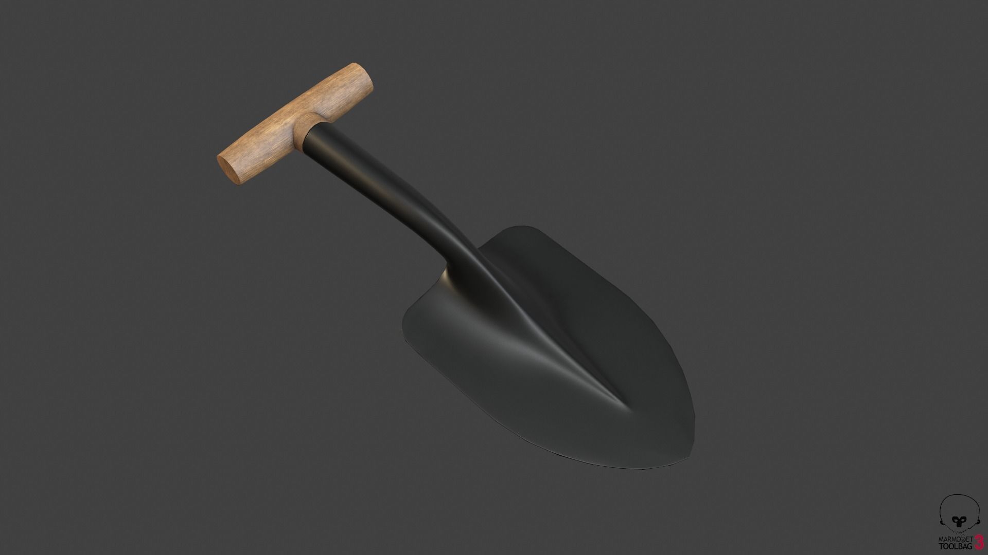 Trowel PBR gameready metal shovel Low-poly 3D model_6