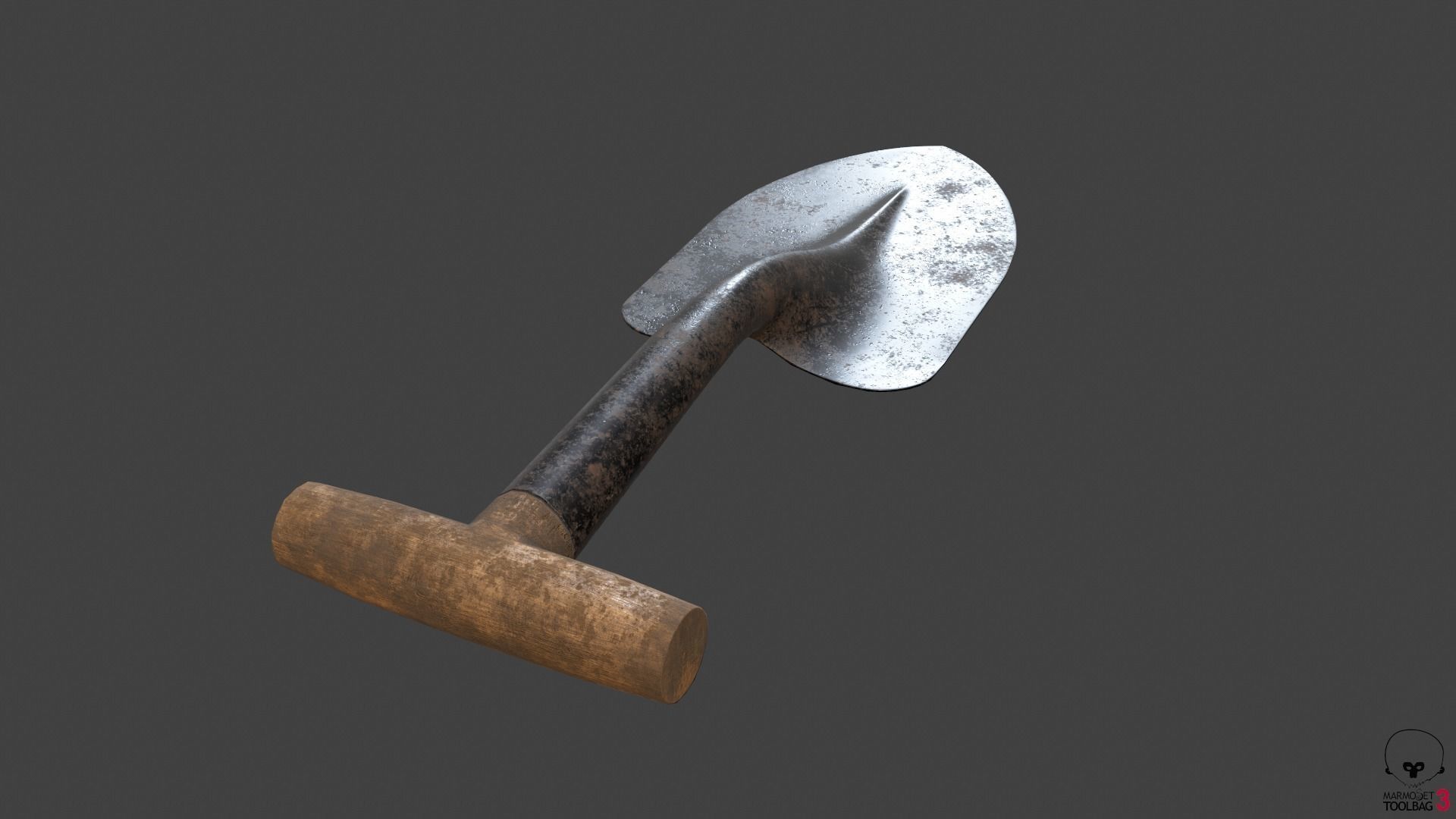 Trowel PBR gameready metal shovel Low-poly 3D model_18
