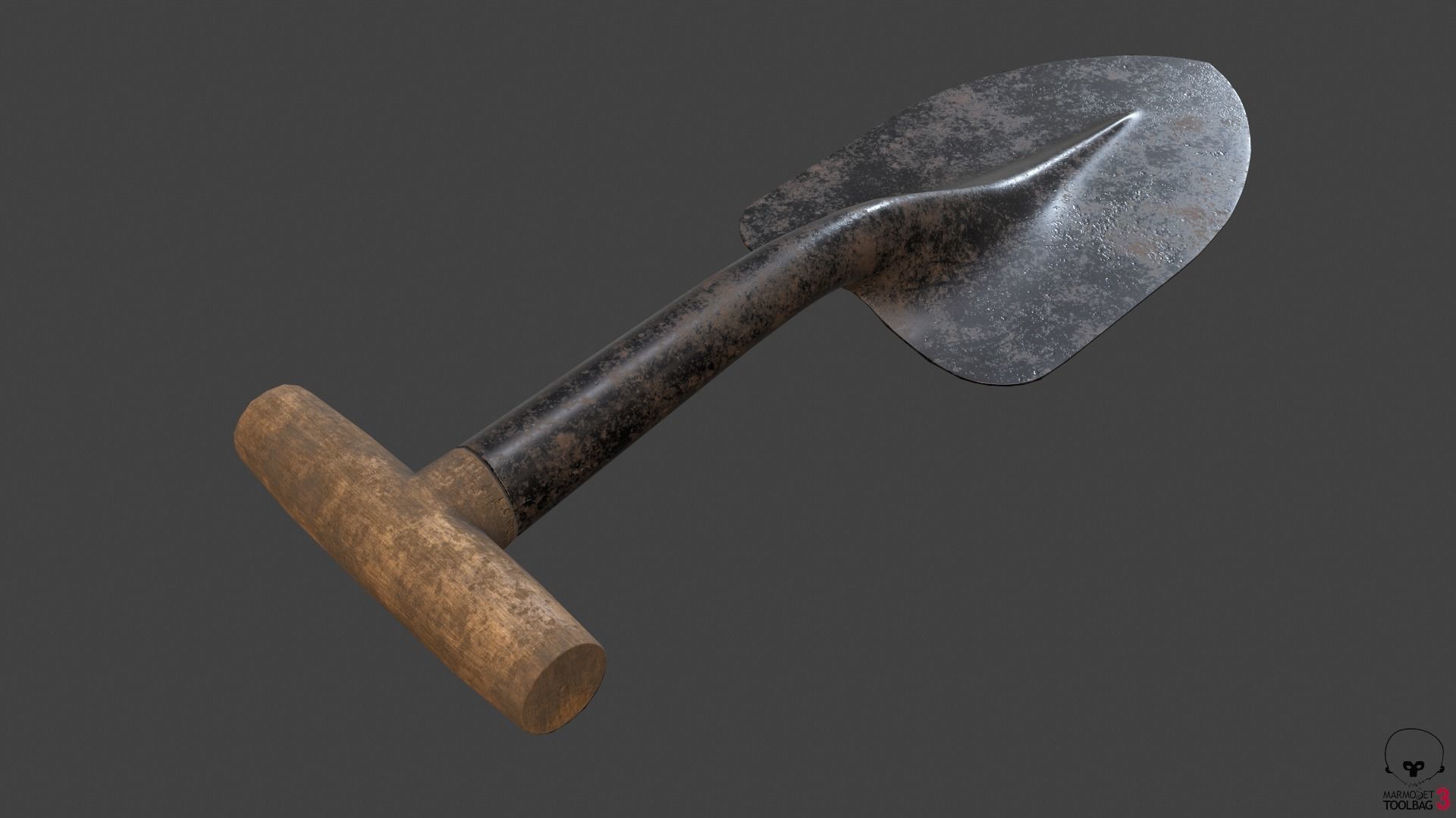 Trowel PBR gameready metal shovel Low-poly 3D model_23
