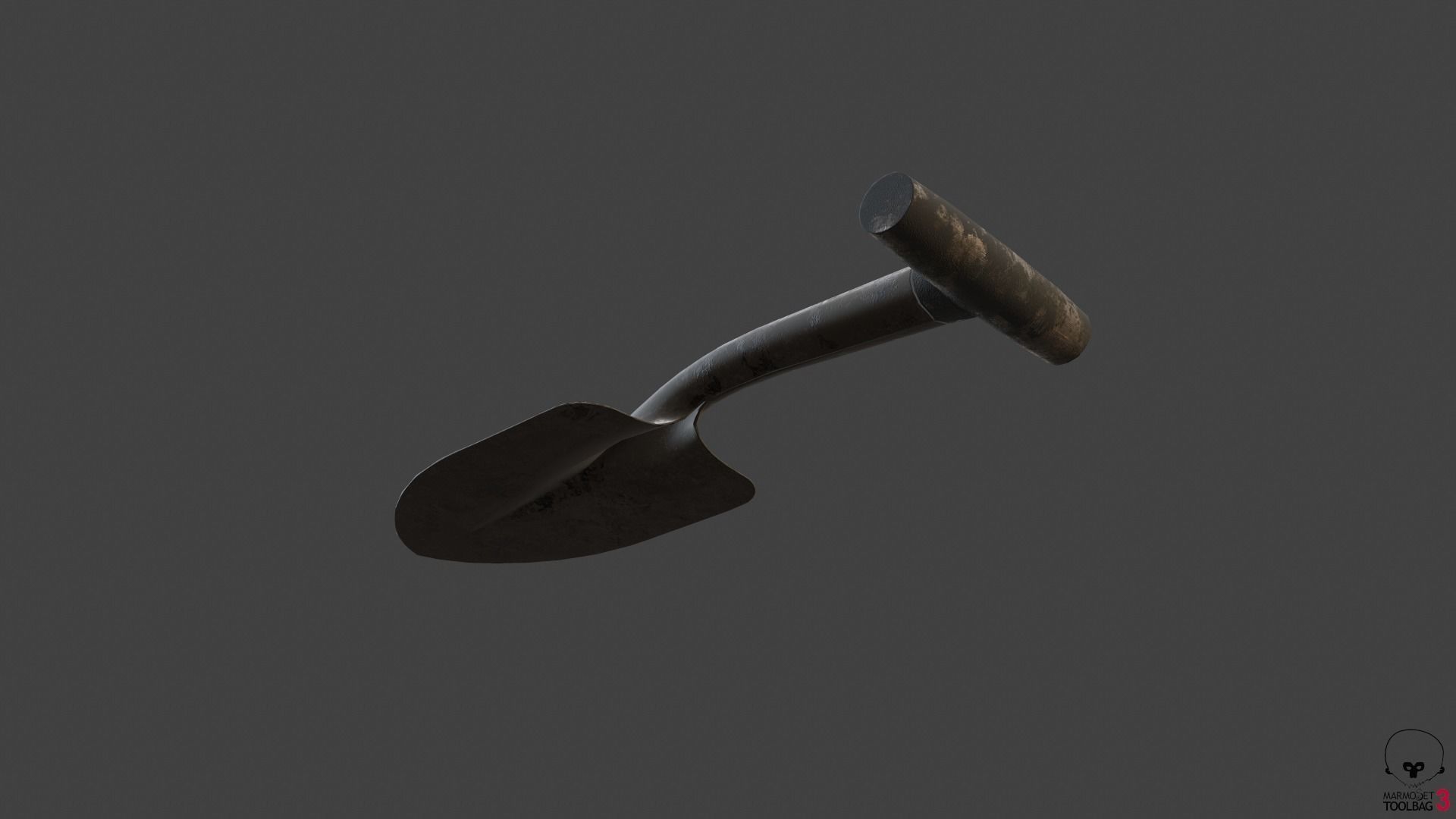 Trowel PBR gameready metal shovel Low-poly 3D model_15